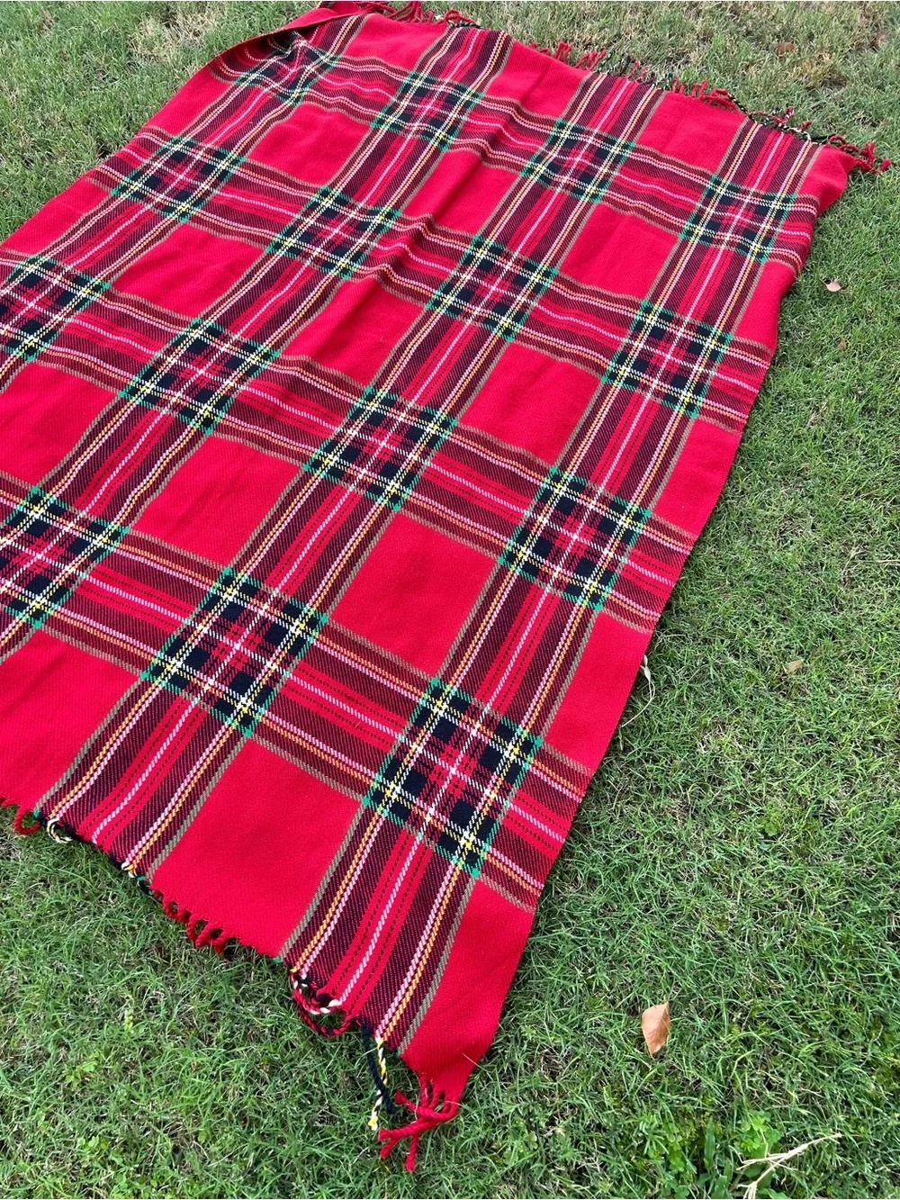 Red Plaid Throw Blanket